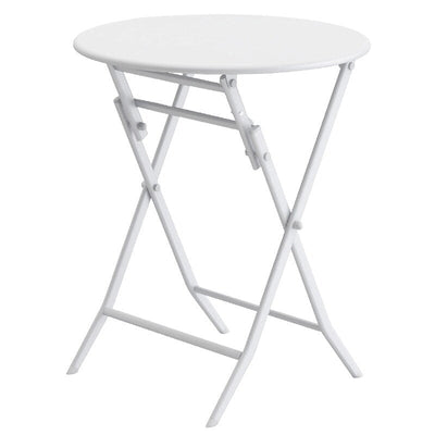 3-Piece Minimalist Patio Bistro Set of Foldable Round Table & Chairs - 3-Piece-Patio-Bistro-Set