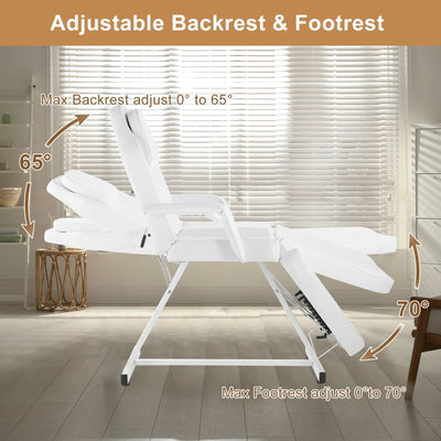 73 Adjustable Beauty Salon Spa Massage Bed Tattoo Chair with Stool