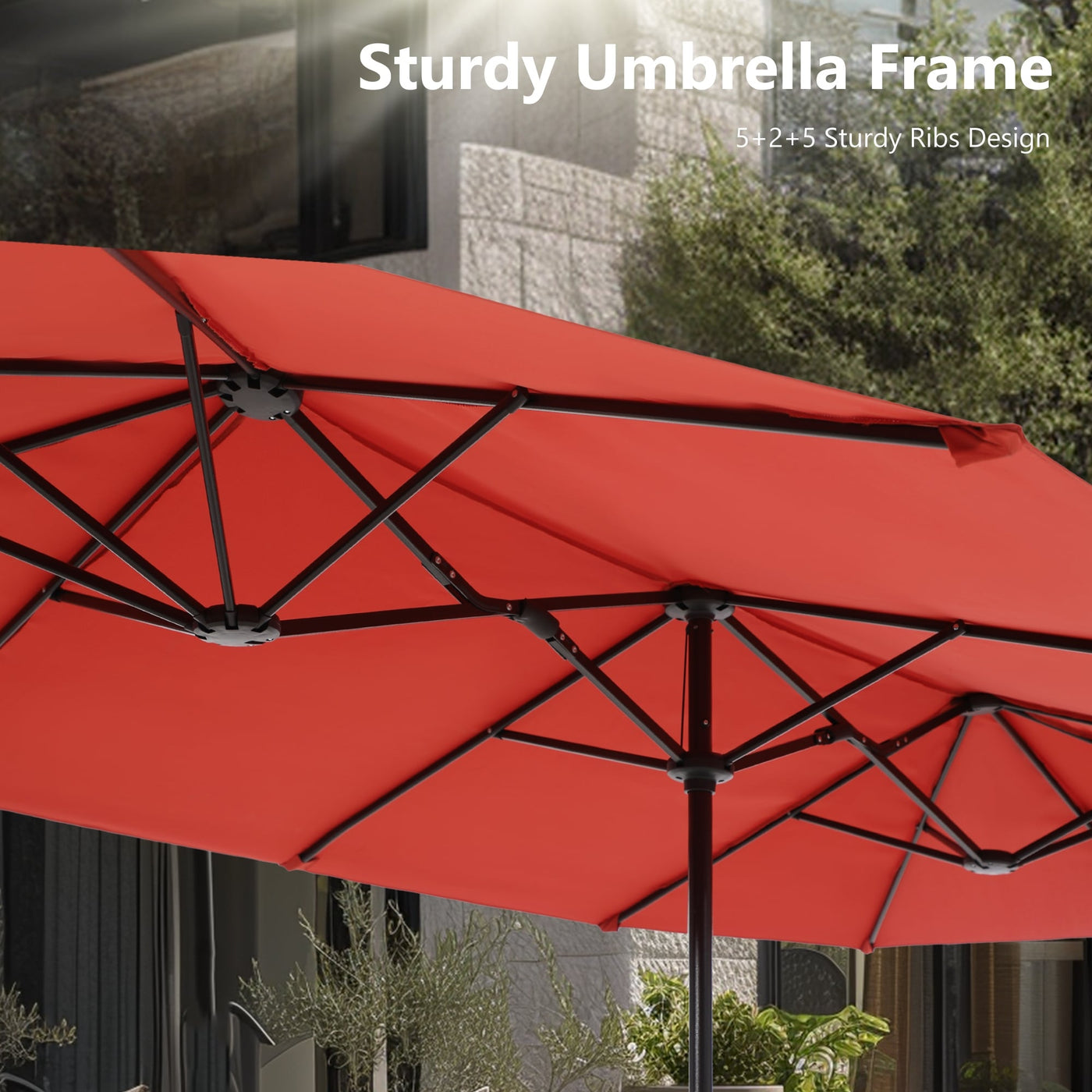 MAISON ARTS 8 PCS Patio Dining Set with 13ft Patio Umbrella