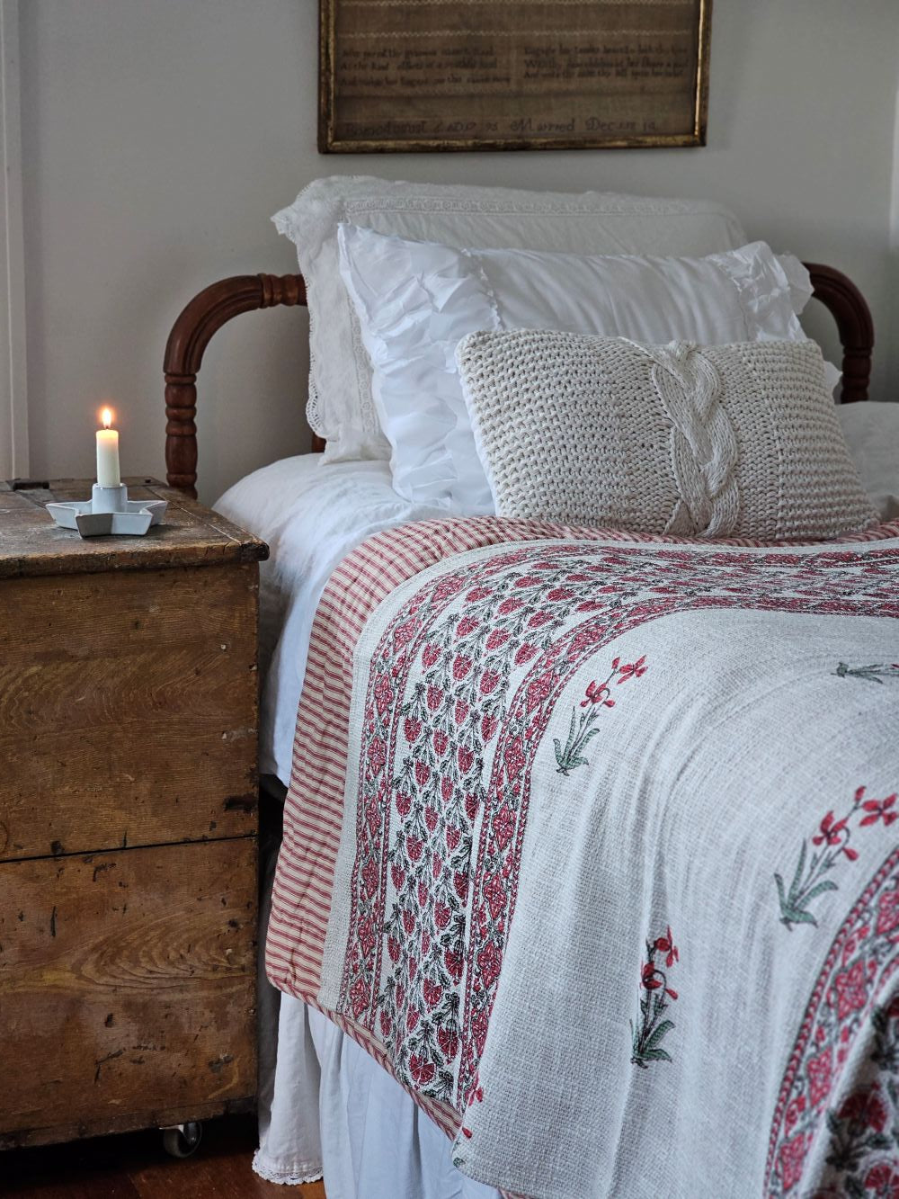 White Cable Knit Pillow