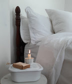 Aged White Taper Candle Cup