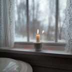 Aged White Taper Candle Cup