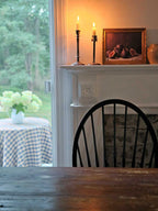 Aged Brass Finish Taper Candle Holder Set