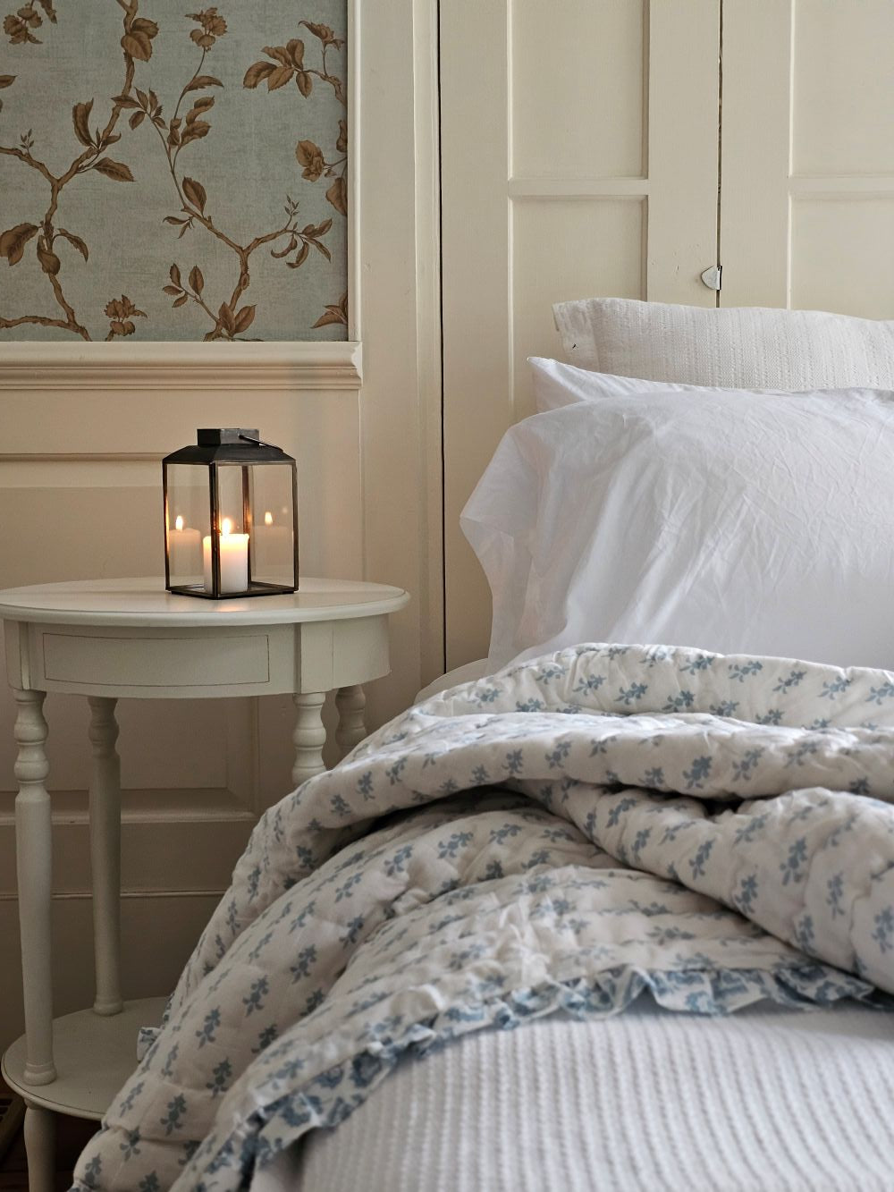 Block Print and Ruffles Double-Sided Throw Blanket