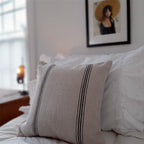 Black Stripe Grain Sack Pillow Case