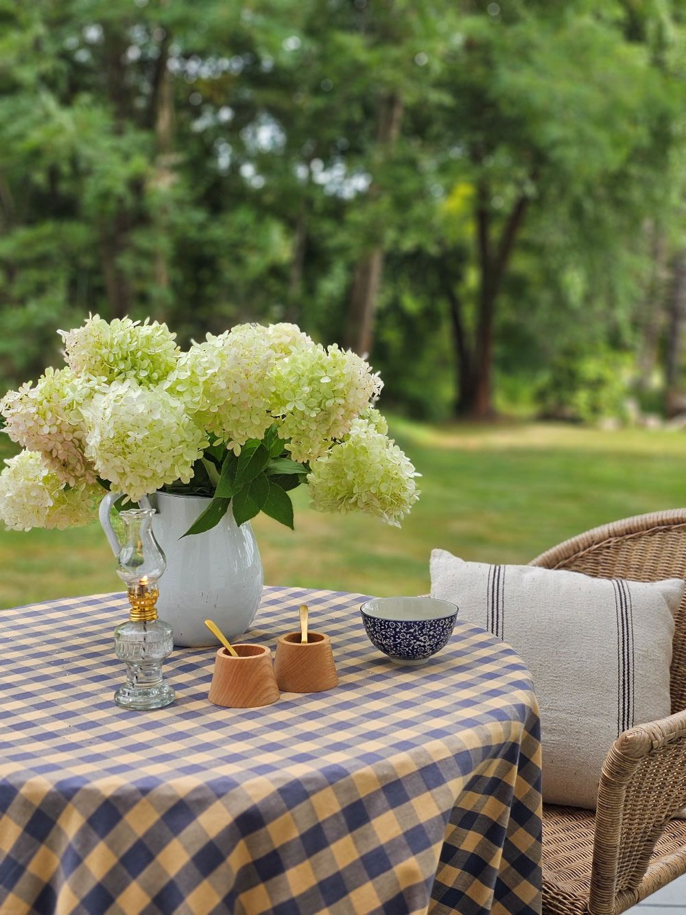 Rustic Blue Check Tablecloth