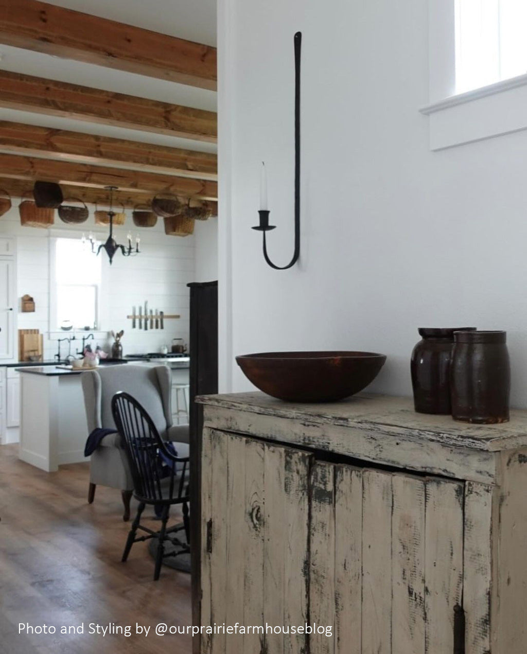 Blacksmith Long Iron Taper Candle Sconce