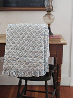 Block Print and Ruffles Double-Sided Throw Blanket