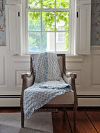 Block Print and Ruffles Double-Sided Throw Blanket