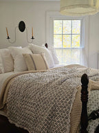 Block Print and Ruffles Double-Sided Throw Blanket