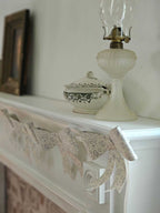 Paper Bow Garland with Blue Floral Design