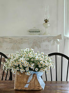 Paper Bow Garland with Blue Floral Design