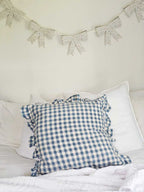 Paper Bow Garland with Blue Floral Design