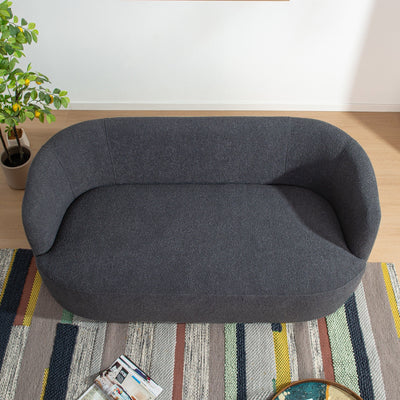 KINWELL Boucle Upholstered 2-Seats Loveseat with Pillows
