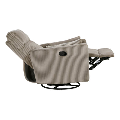 Braidy Corduroy Swivel Glider Manual Reclining Chair