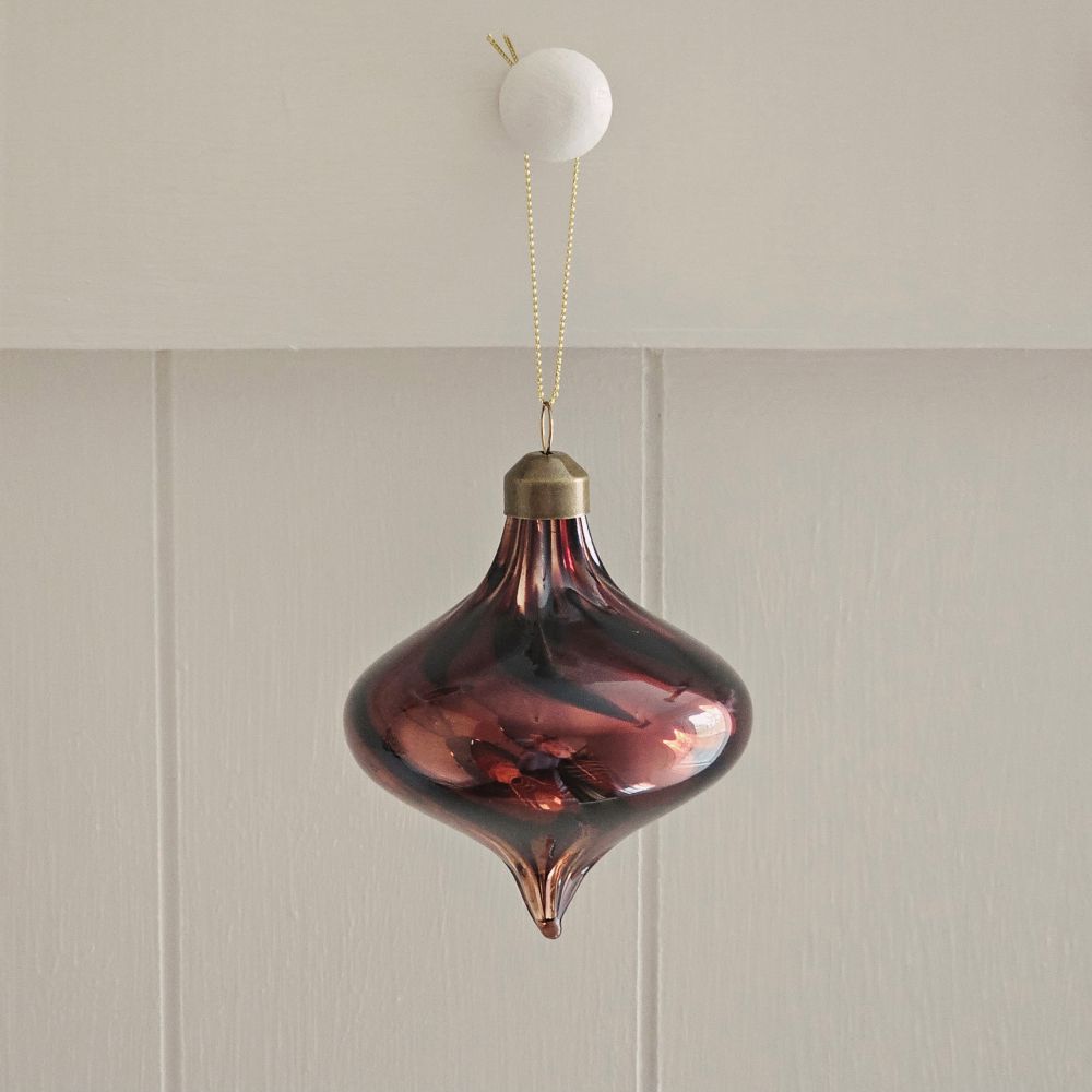 Bronze Glass Teardrop Ornament