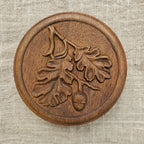 Carved Wood Acorn Wall Plaque