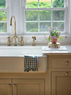 Cottage Blue Gingham and Block Print Tea Towel Set