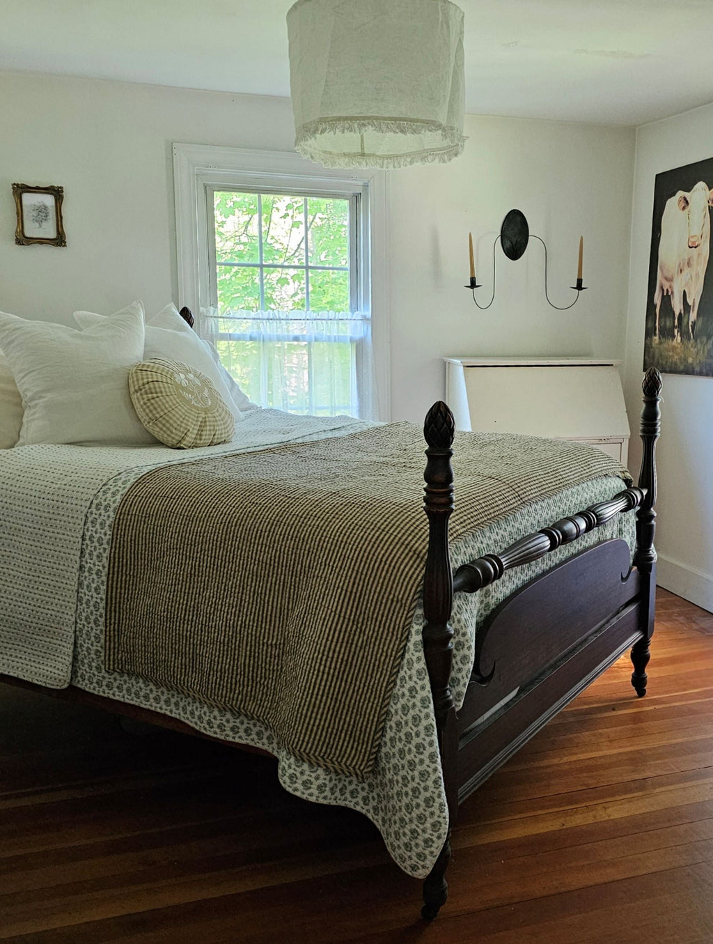 Charcoal Ticking Stripe Quilt