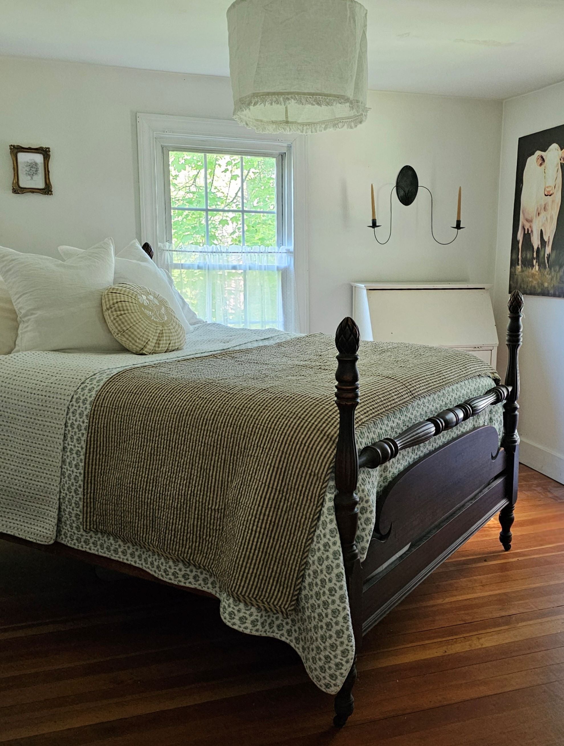 Charcoal Ticking Stripe Quilt