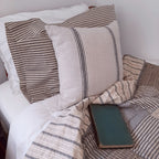 Charcoal Ticking Stripe Pillow Case Set