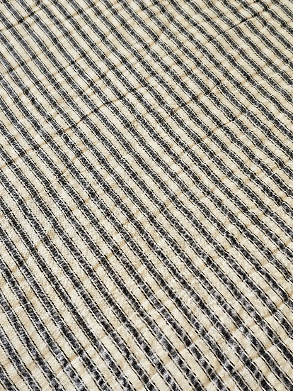 Charcoal Ticking Stripe Quilt