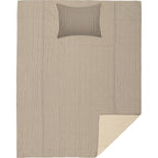 Charcoal Ticking Stripe Quilt