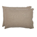 Charcoal Ticking Stripe Pillow Case Set