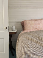 Charcoal Ticking Stripe Quilt