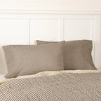 Charcoal Ticking Stripe Pillow Case Set