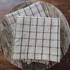 Chestnut and Flax Check Kitchen Towel Set