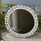 Chippy White Floral Detail Mirror