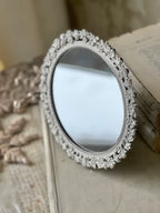 Chippy White Floral Detail Mirror