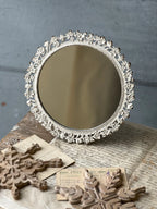 Chippy White Floral Detail Mirror