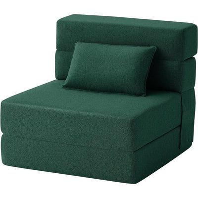 Convertible Folding Sofa Bed - Modern Linen Sleeper Chair with Pillow & Foldable Mattress for Living Room/Dorm/Guest