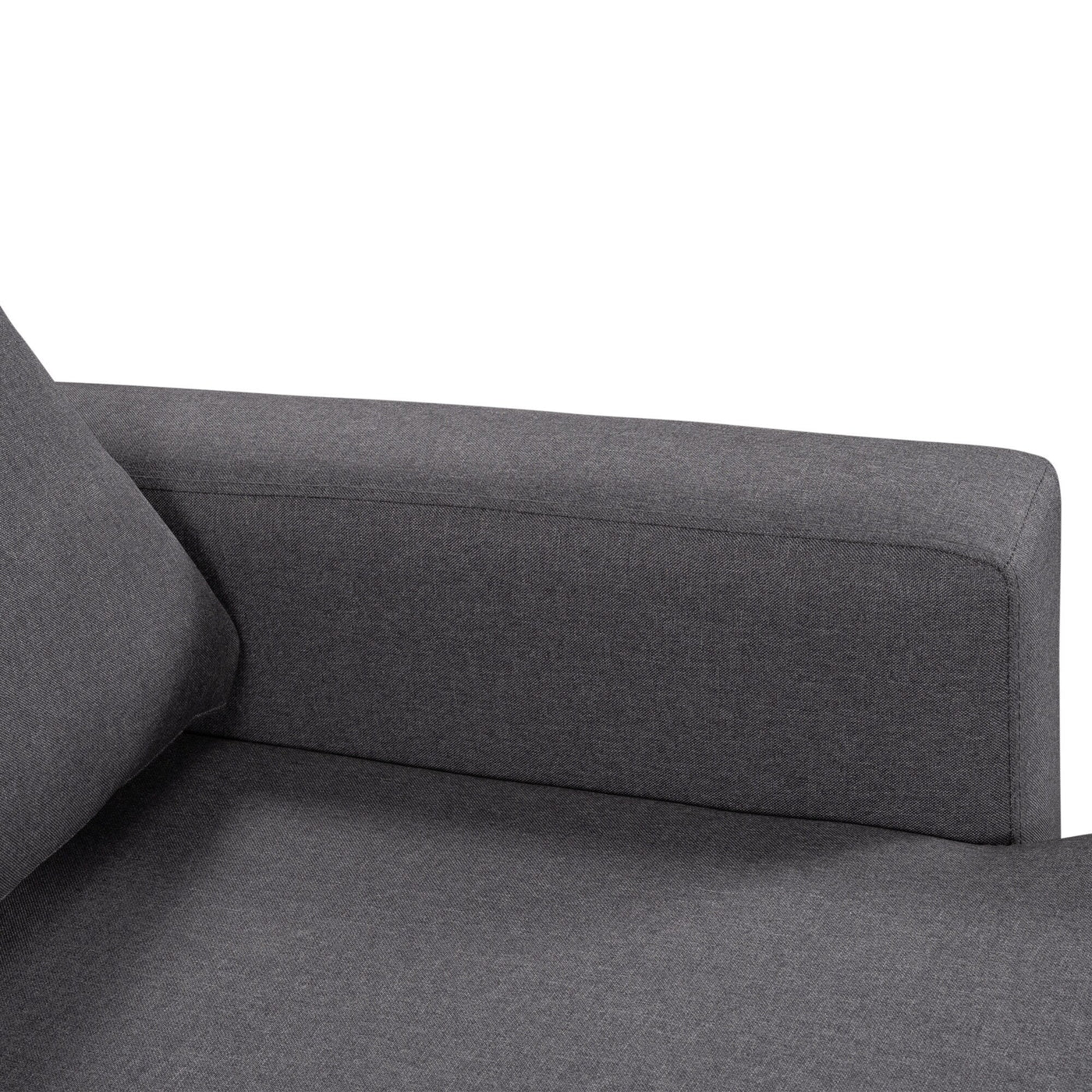 Convertible L-Shaped Sectional Sofa with Pull-Out Bed and Storage Space, 2 Tossing Cushions