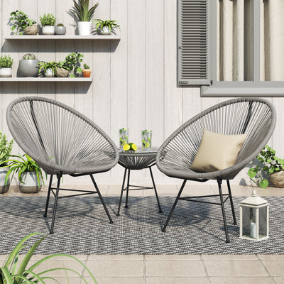Corvus Sarcelles 3-Piece Modern Wicker Acapulco Bistro Set