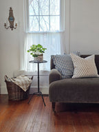 Cottage Blue Gingham and Ruffles Pillow