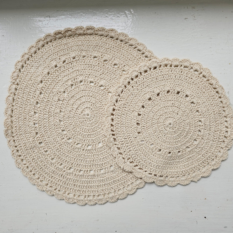 Crochet Doily Set of Two