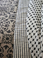 Charcoal Ticking Stripe Quilt