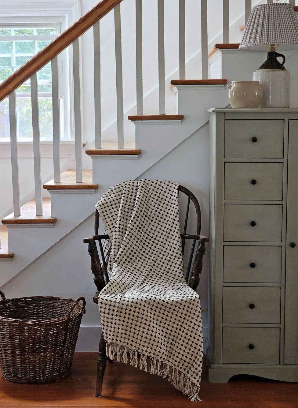 Cross Stitched Reversible Throw Blanket