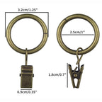 Curtain Ring Clips, Antiqued Brass