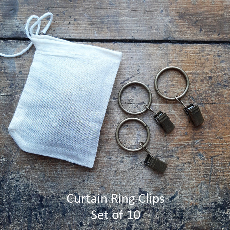 Curtain Ring Clips, Antiqued Brass