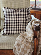 Dark Brown Gingham Pillow