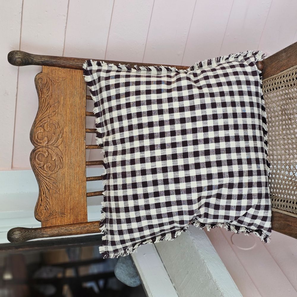 Dark Brown Gingham Pillow