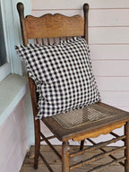 Dark Brown Gingham Pillow