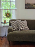 Dark Brown Gingham Pillow