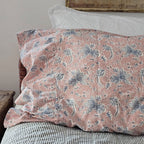 Dusty Rose Blue Floral Pillowcase Set