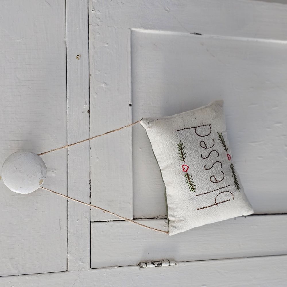 Embroidered Pillow Ornament