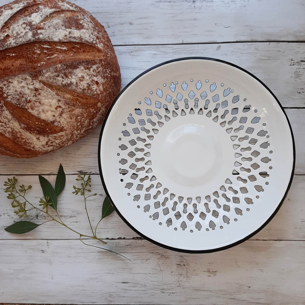 Enamel Bread Serving Bowl